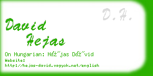 david hejas business card